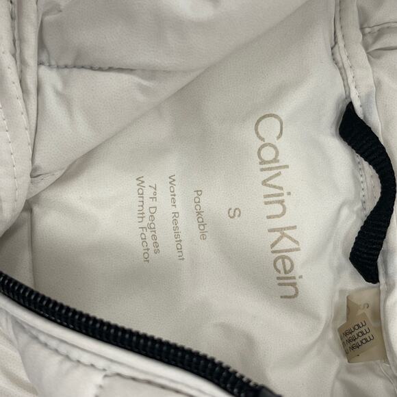 Calvin Klein Packable Puffer Quilted Zip Up Jacket White Size Small S B3 - Picture 5 of 8